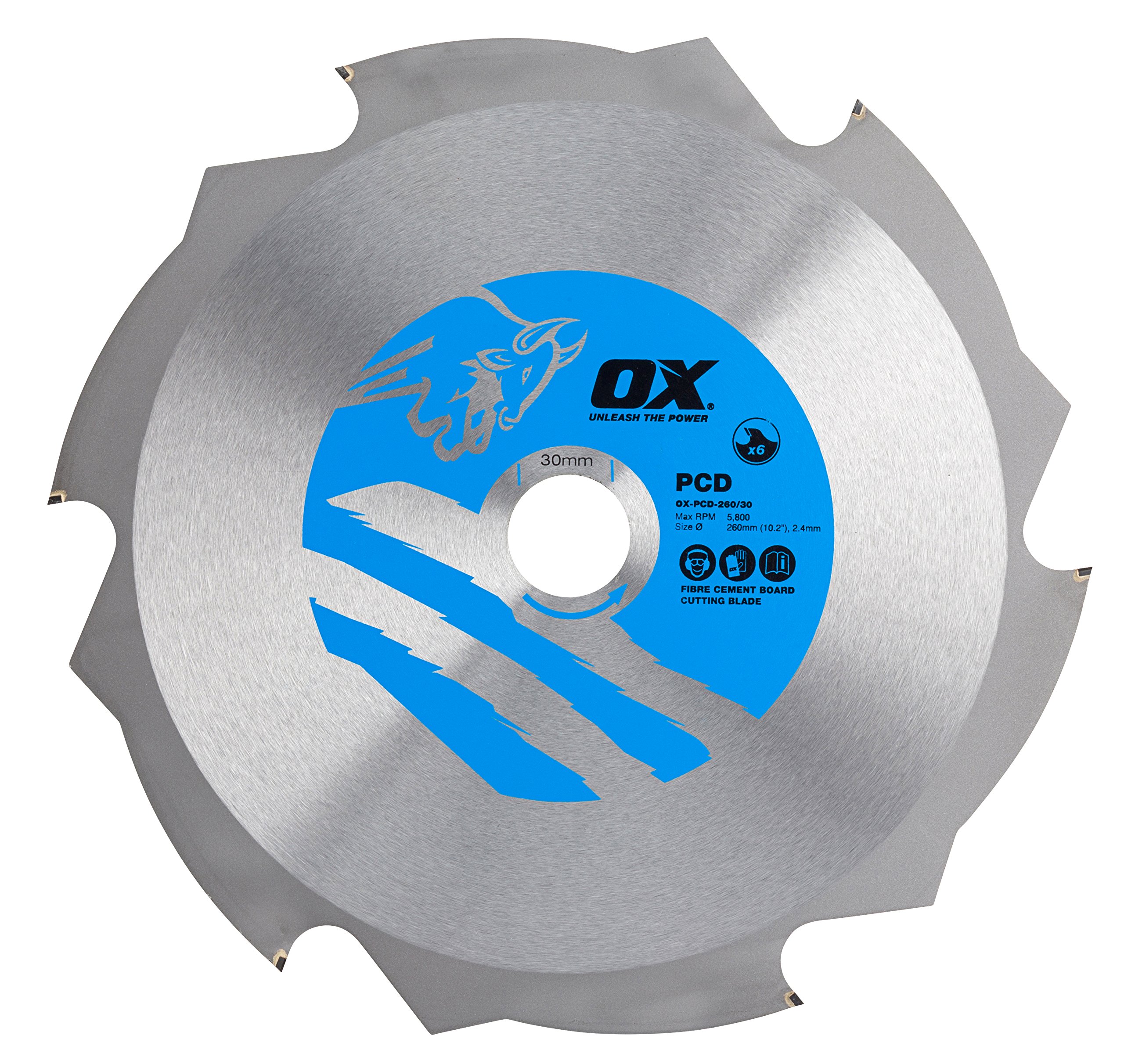 OX Fibre Cement Cutting Blade - 6 Teeth - 260/30mm — image 1