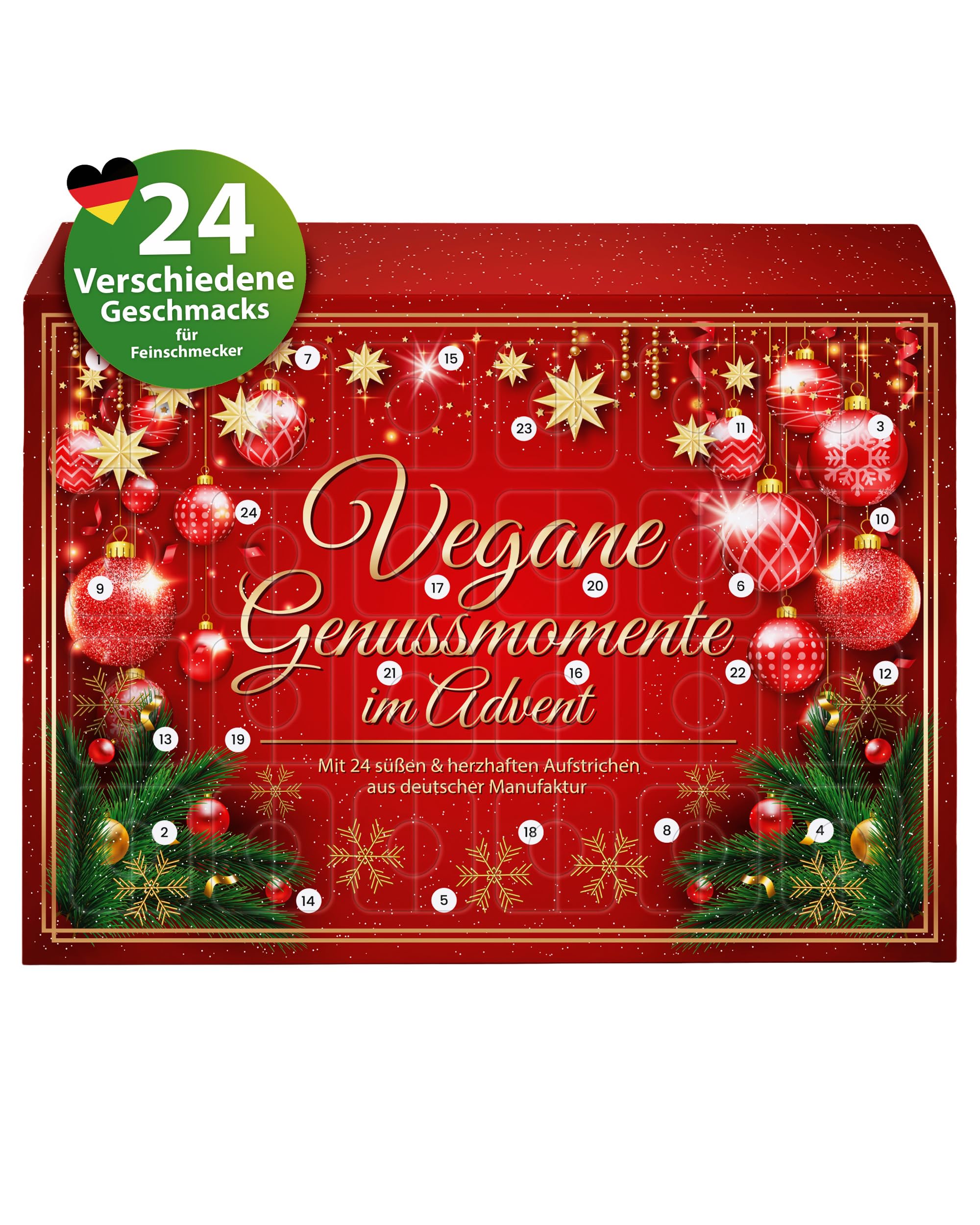 Adventskalender vegan 2026, 24 vegane Marmeladen & herzhafte Aufstriche