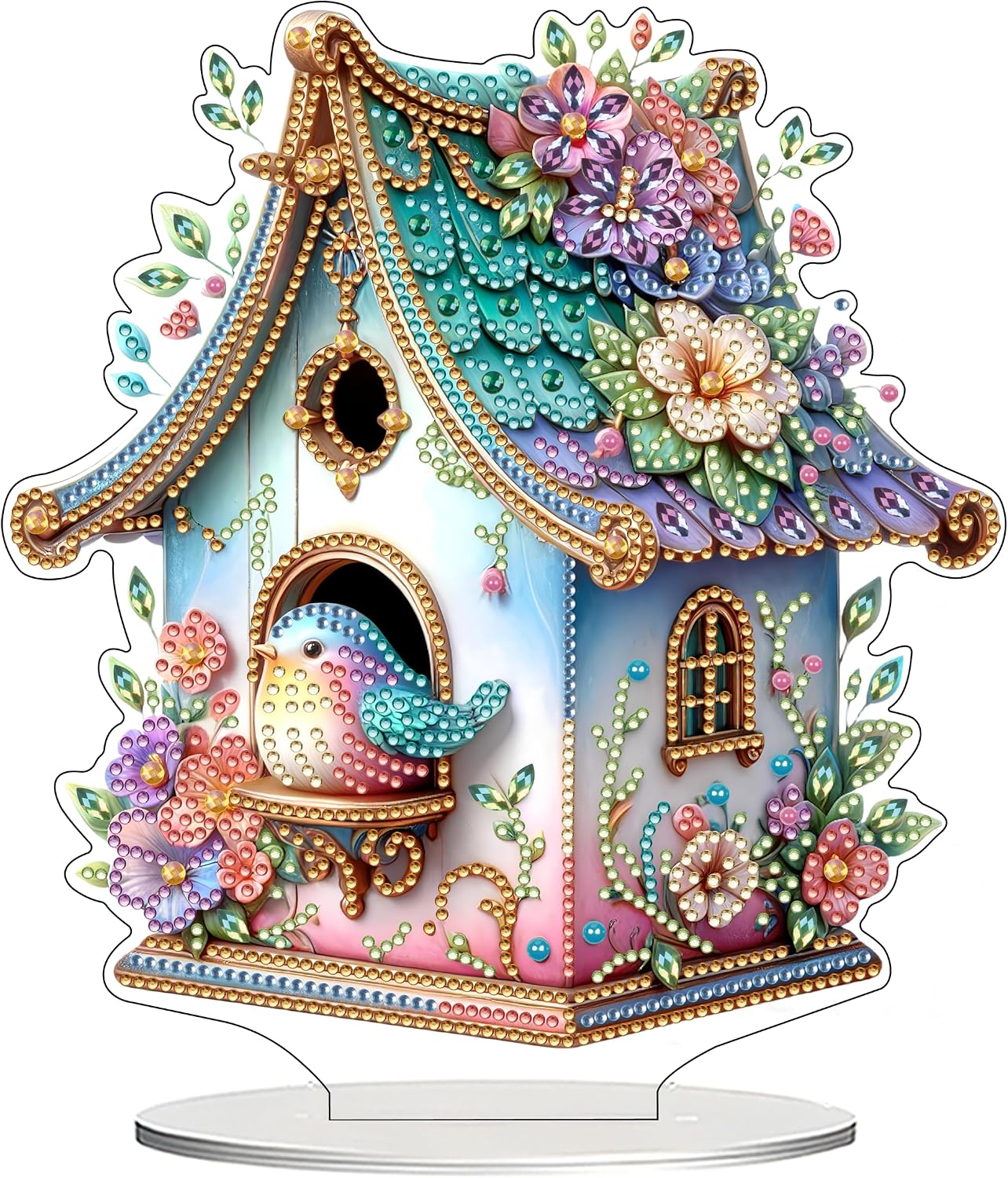 DIY Tabletop Diamond Art Kit for Adult – Gem Painting Art Desktop Ornament with Special Shaped Rhinestones, Acrylic Stand-Up Gem Craft for Home Décor & Gift Idea (USA 250th)