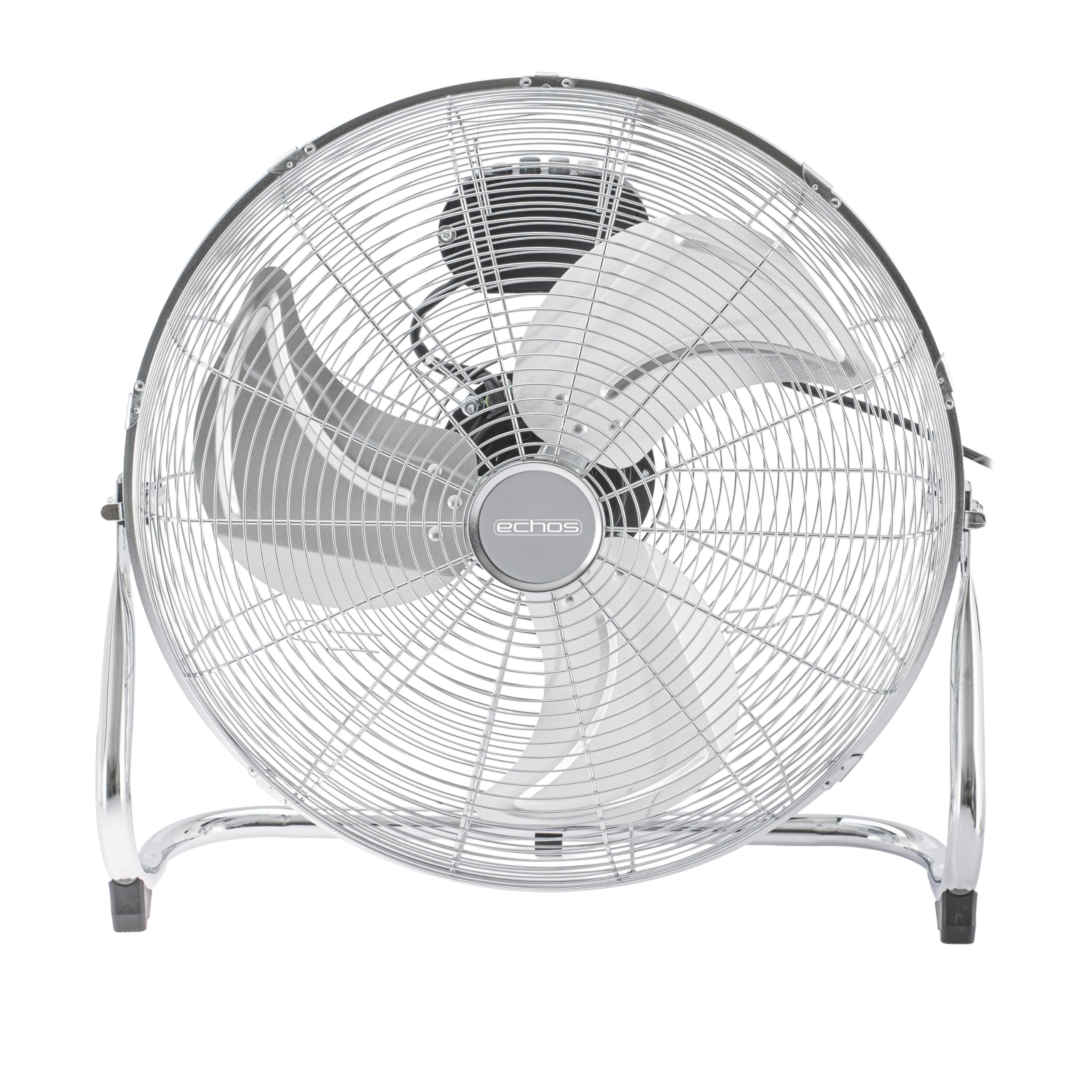 Echos® Bodenventilator Metall 46 cm – 100W Hochleistungs Ventilator leise, 3 Stufen, 90° neigbar, Industrie Ventilator mit starkem Luftstrom 102 m³/min, Standventilator für Werkstatt, Büro & Zuhause