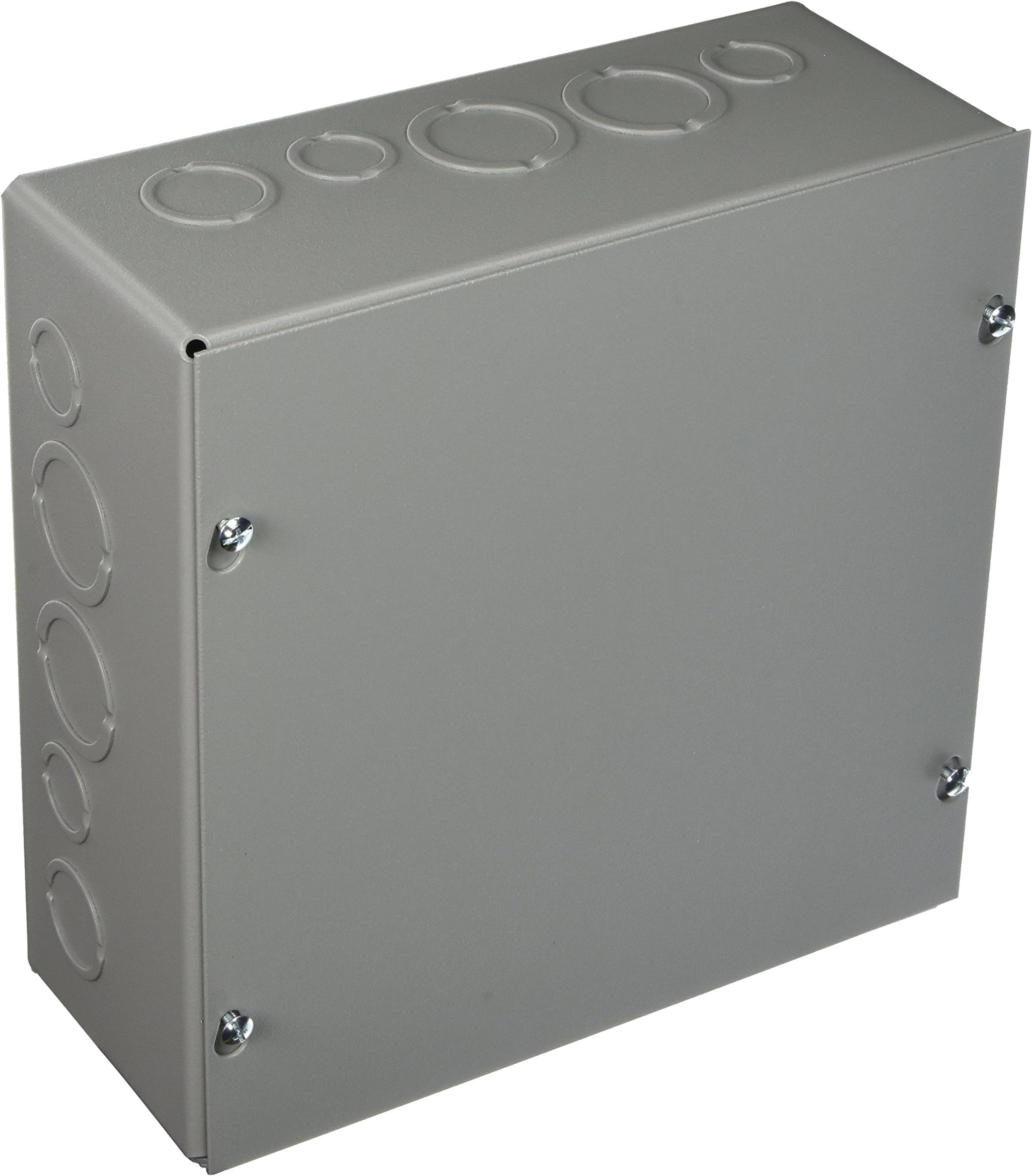 WiegmannSC101004 SC-Series NEMA 1 Screw Cover Wallmount Junction Box Electric Box with Knockouts, Painted Steel, 10'' x 10'' x 4''