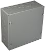 Wiegmann SC101004 SC-Series NEMA 1 Screw Cover Wallmount Pull Box with Knockouts, Painted Steel, 10 x 10 x 4"