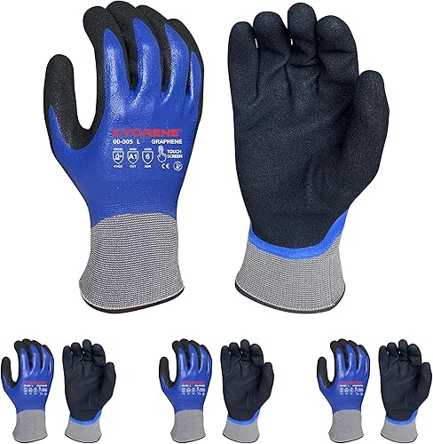 Armor Guys Kyorene - Guantes de trabajo protectores con revestimiento de nitrilo completo, resistentes a desgarros y abrasión, resistentes al aceite