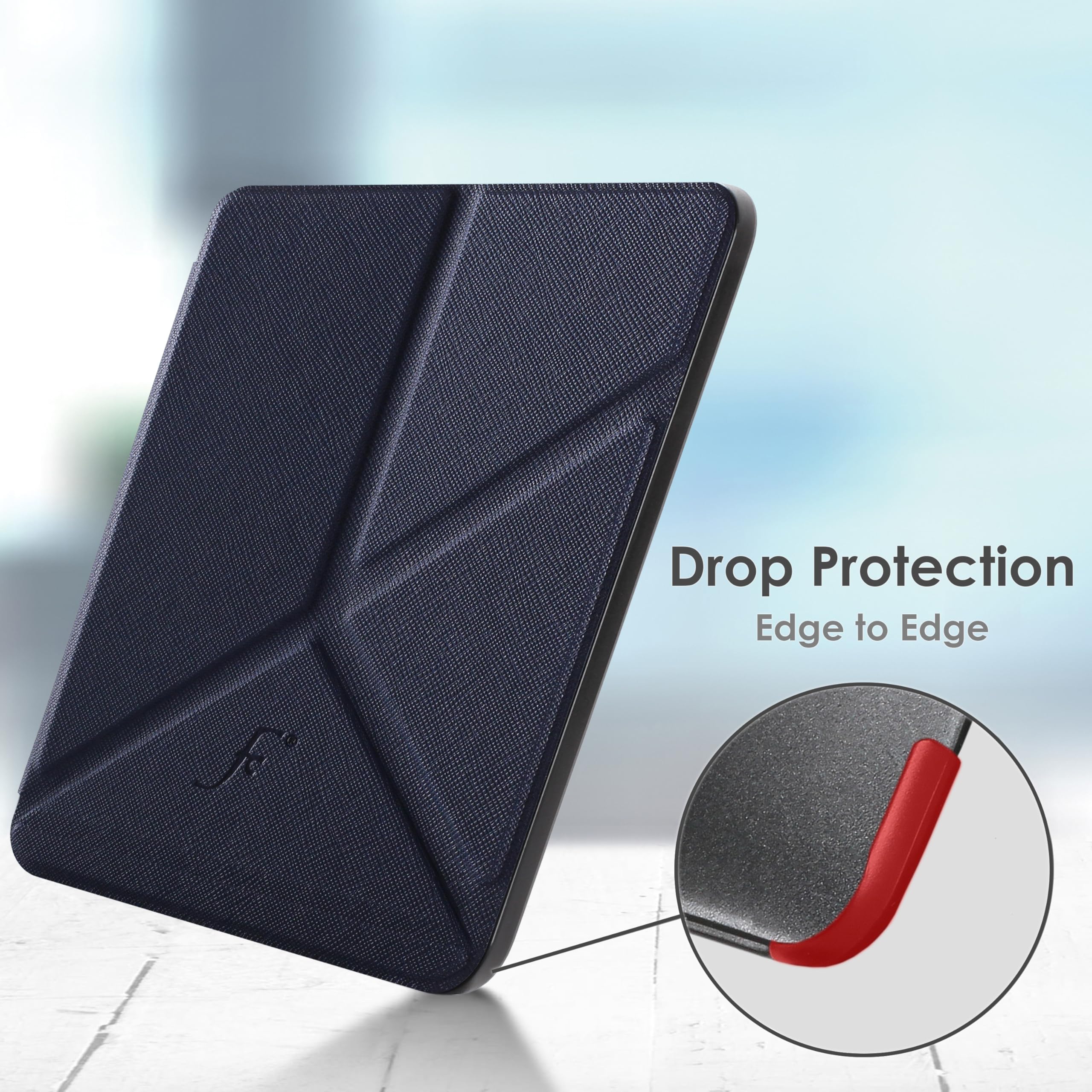 Forefront Cases Étui pour Kobo Clara HD (Modèle:2018) - Étui de Support Pliant (Style Pliable) - Mince et Léger, Fonction Automatique Veille/Réveil Intelligente Coque pour Kobo Clara HD - Bleu Foncé