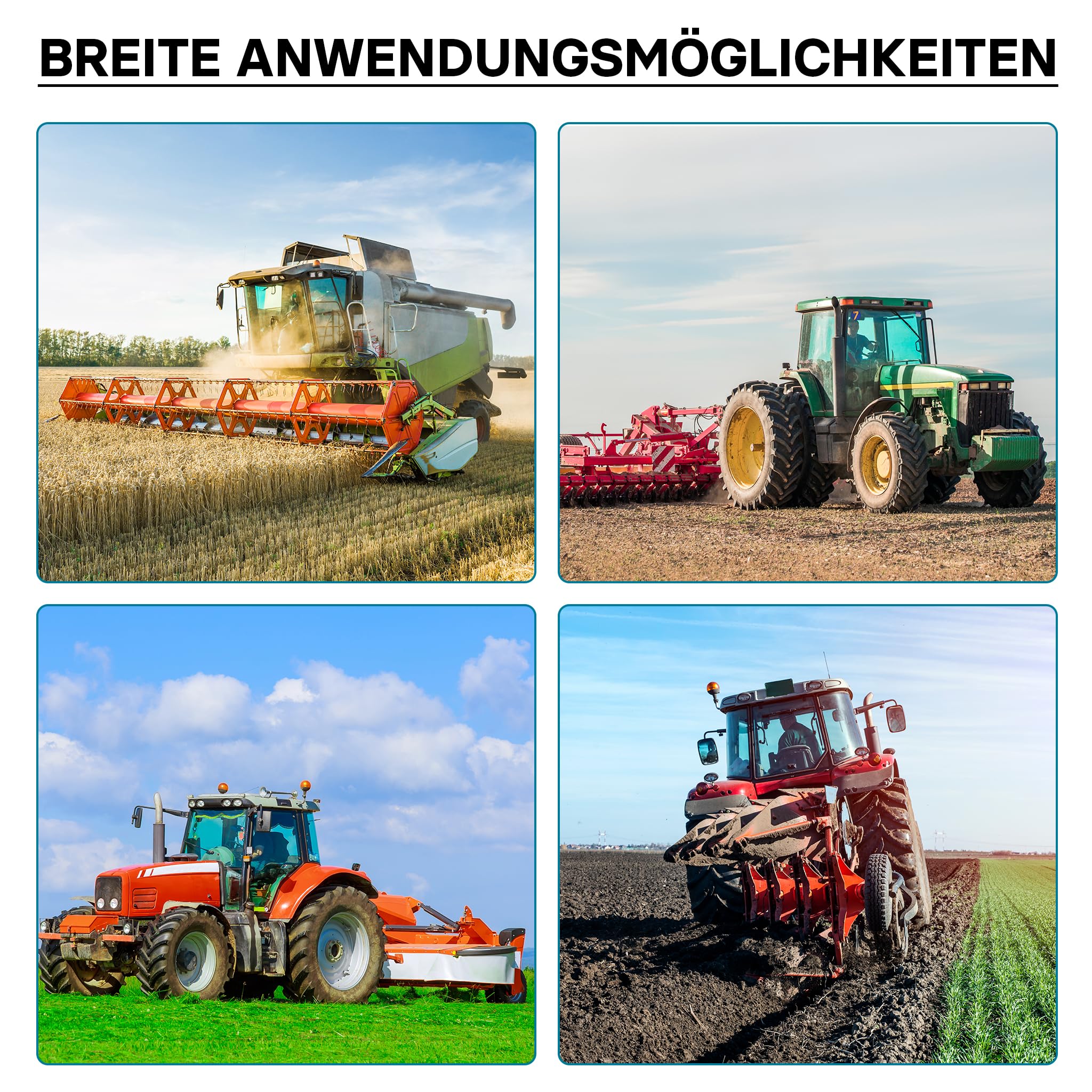 Wiltec Zapfwellen Keilwelle BT1 300 mm Vielkeilwelle für PTO-Shaft mit 1 3/8" Z6 6 Zähne Traktor Anbaugerät