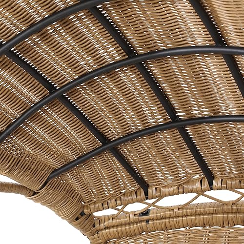 Vista 9 de GDFStudio Joanna - Silla de mimbre para exteriores con cojín, color marrón claro y beige