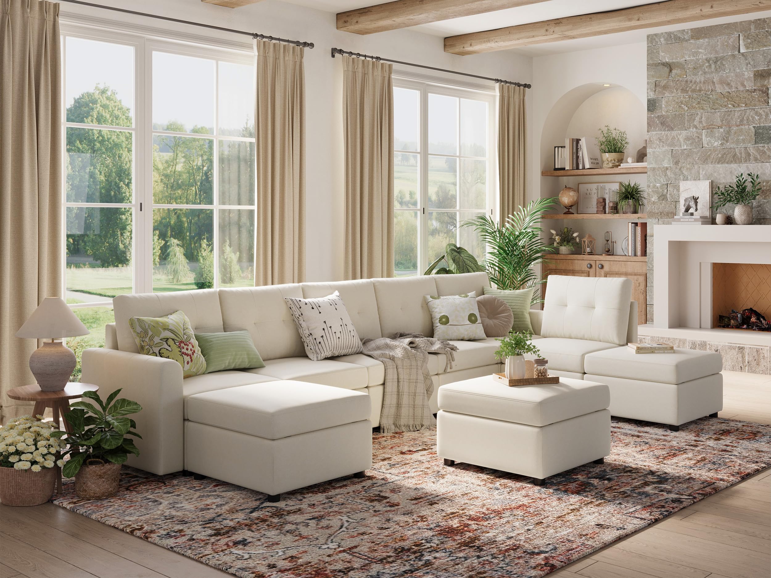 LINSY HOME Rubik III Modular Sectional Sofa in a living room setting