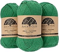 Vista 7 de 3 ovillos de lana de alpaca UMAYO para tejer al crochet y con agujas, 150 gramos, #2, #3 y #5