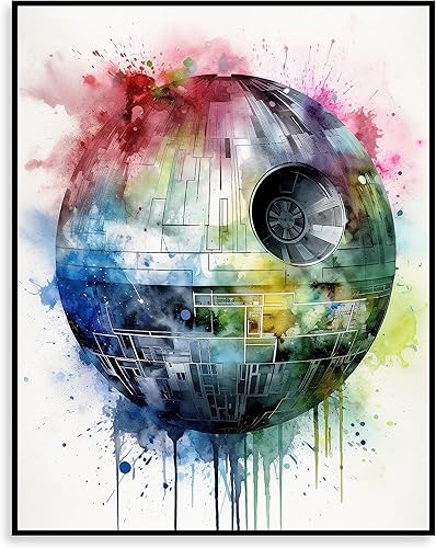 Impresión artística de acuarela de Star Wars, impresiones artísticas giclée de alta calidad, decoración estética de pared de Darth Vader Yoda