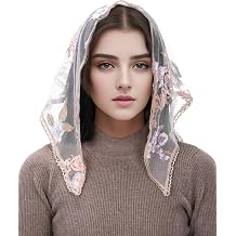 Mantveil Small Triangle Chapel Veil Vintage Inspired Lace Mantilla Veils for Church Latin Mass Catholic Head Scarf for Women