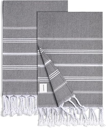 cabanana Toallas de mano para baño, paquete de 2, 20 x 30 pulgadas, 100% algodón, toallas de mano turcas, superabsorbentes y de secado rápido,