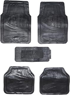Al Hayah Heavy Duty 4pc Front & Rear Rubber Floor Mats for Cars, SUV, Van & Truck,All Weather Protection Universal Fit , Black