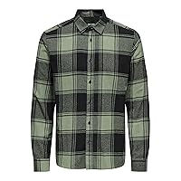 ONLY & SONS Checkered Lumberjack Essential Long Sleeve Plaid Flannel Top Leisure Slim
