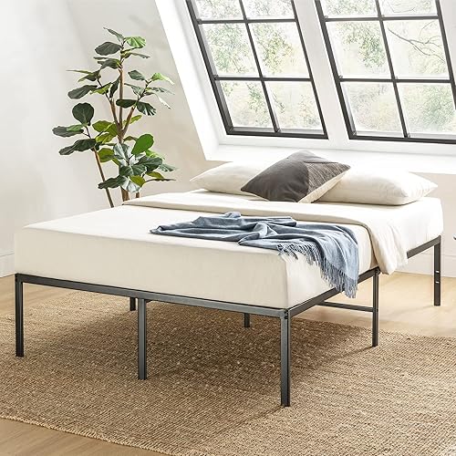 Miniatura 11 de Best Price Mattress Marco de cama de plataforma de metal de 18 pulgadas, listones de acero resistente, blanco, tamaño Queen