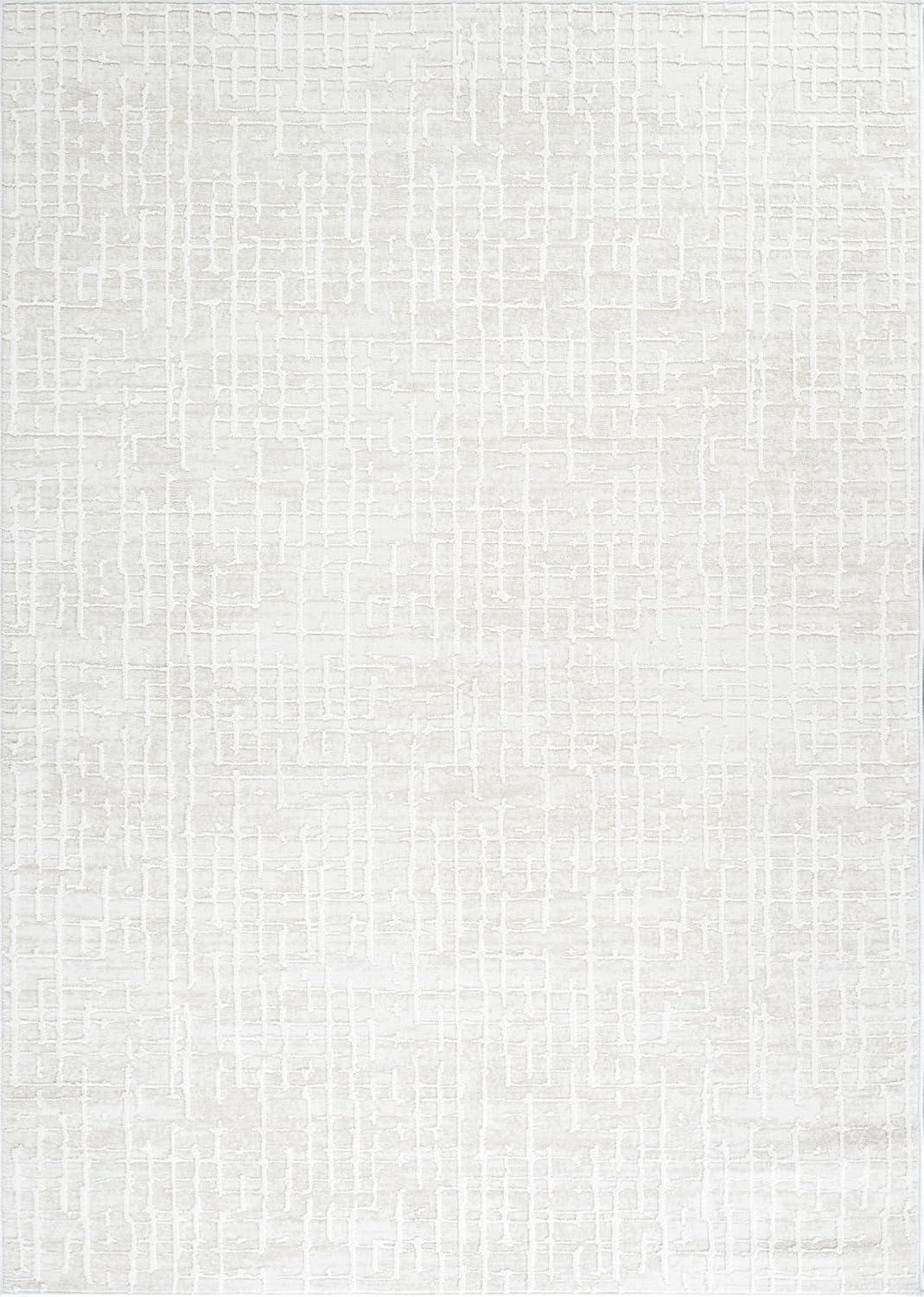 Abani Beige Area Rug - 6x9 Area Rugs for Bedroom - Vera Collection Geometric Grid Pattern - Non-Shedding, Easy to Clean Durable Rugs for Living Room, Bedroom or Office, Pet & Child Friendly