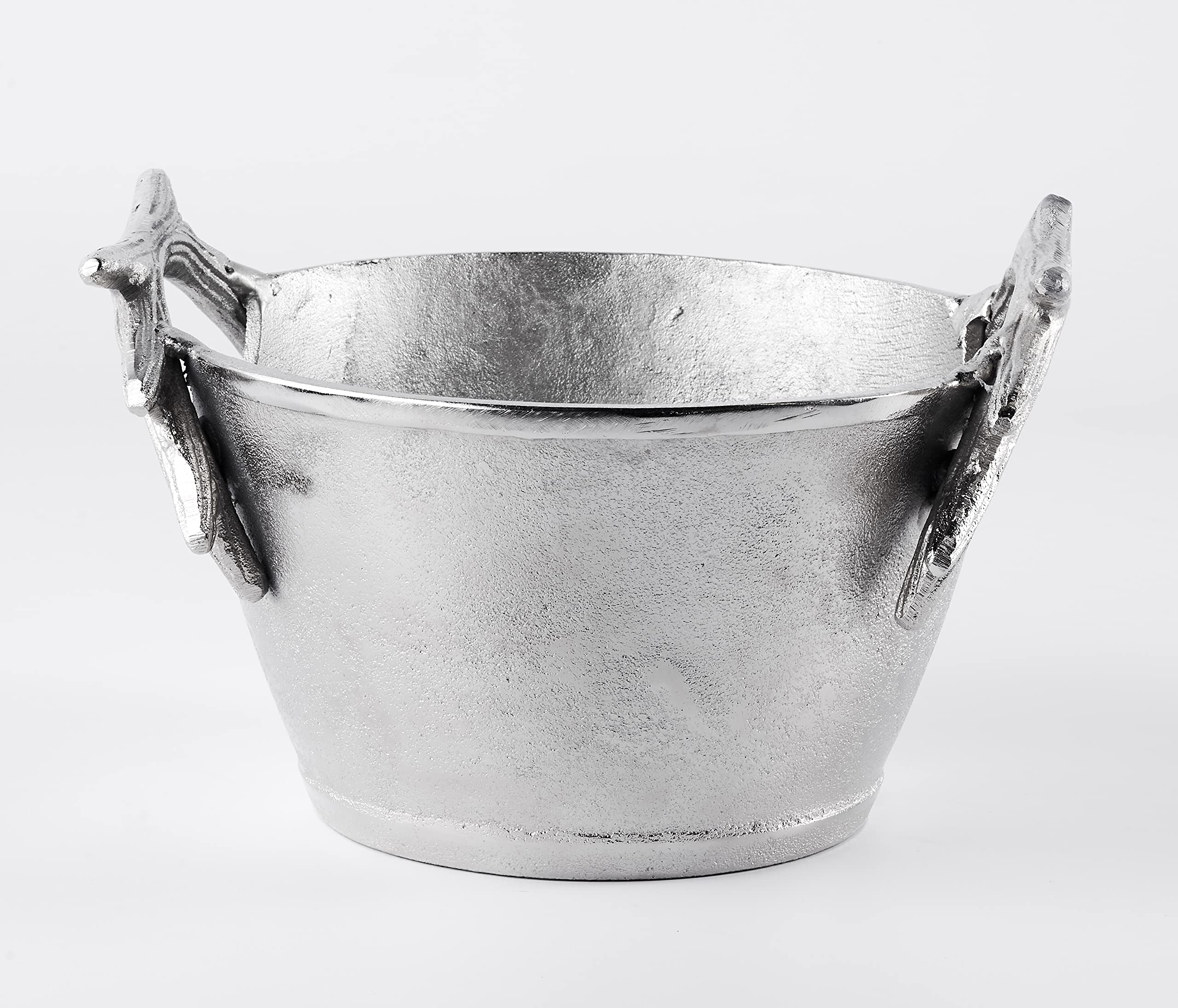 Ciotola Decorativa In Alluminio Argentato – Fatta A Mano – 29,5 Cm – Centrotavola Moderno Per Soggiorno, Sala Da Pranzo, Matrimonio