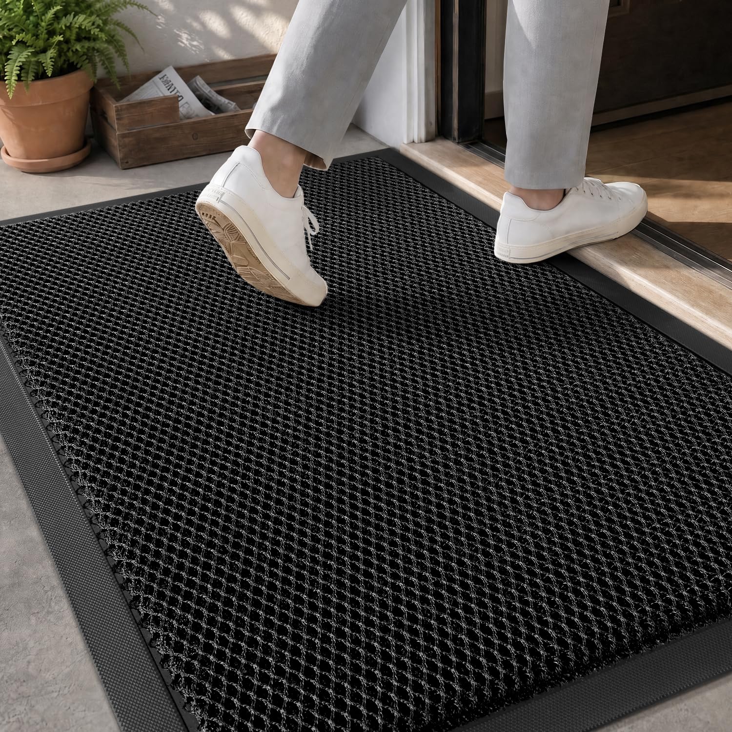 tchdio Front Door-Mat Outside Entrance