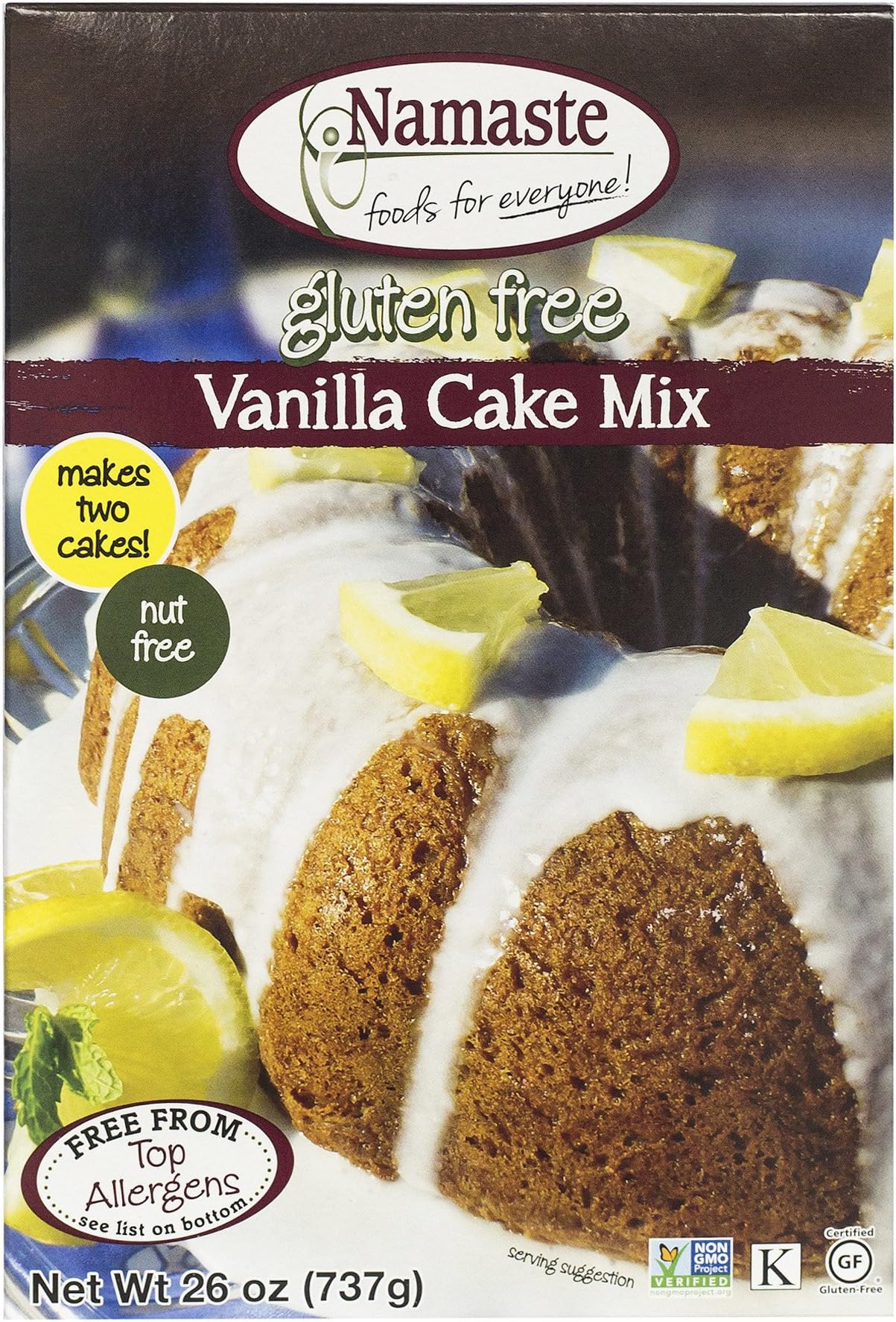 Namaste Foods, Gluten Free Vanilla Cake Mix, 26-Ounce Bags (Pack of 6)