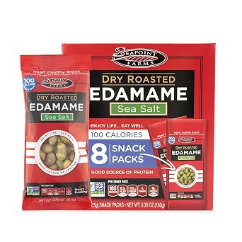 Seapoint Farms Dry Roasted Edamame, Sea Salt, Vegan, Gluten-Free, Kosher, and Non-GMO, Crunchy Snack for Healthy Snacking, 100 Calorie Snack Pack 12 Boxes
