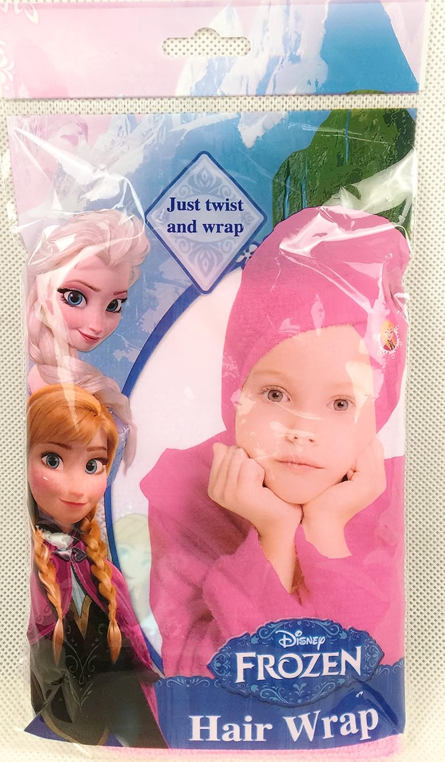 Disney Frozen Elsa Lilac Girls Hair Wrap Towel Bath Shower Swimming