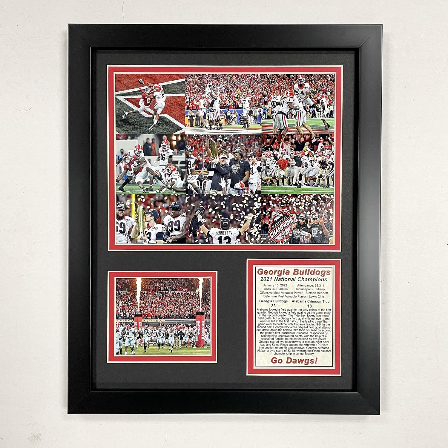 Legends Never Die, Inc. Georgia Bulldogs | 2021 CFP National Champions | 12"x15" Framed Photo Collage (Orange Bowl)