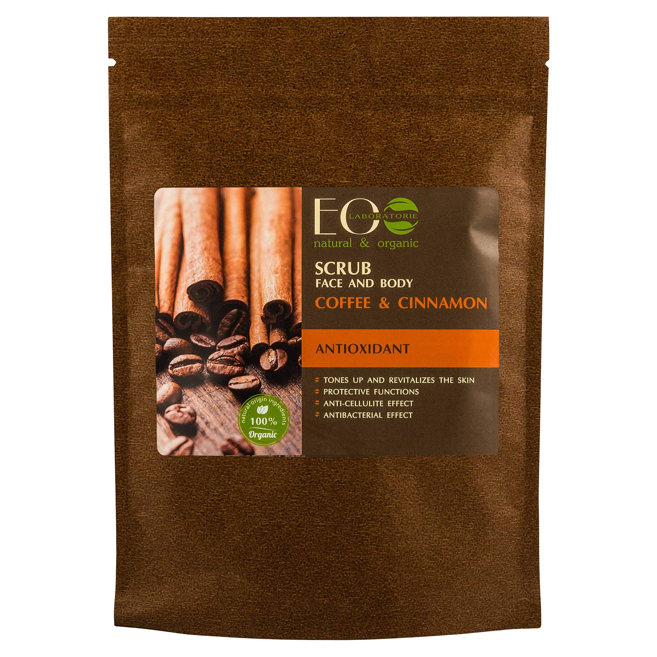 EO Laboratorie natural & organic Scrub For Face And Body, Coffee And Cinnamon, 200 gm