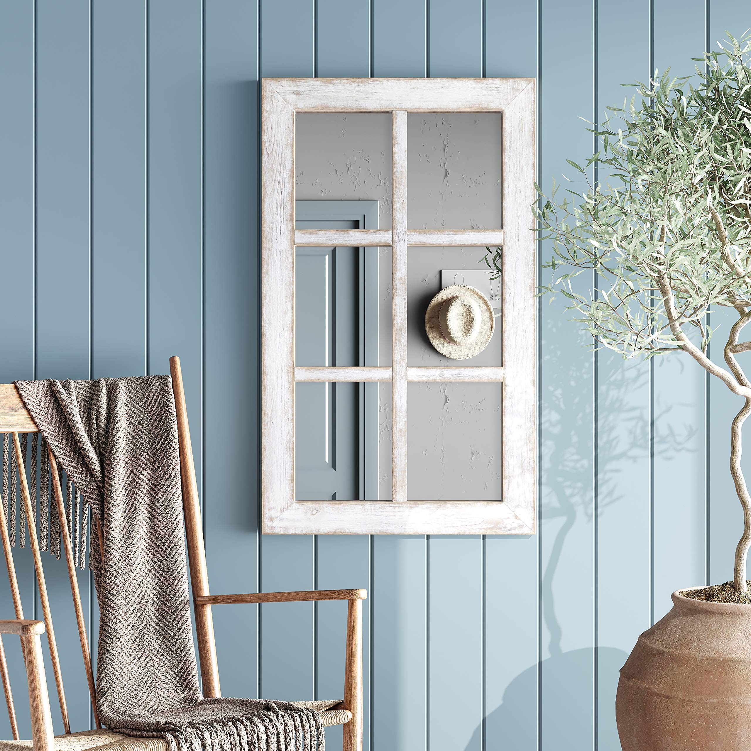 Buy Barnyard Designs 24x40 Windowpane Wood Farmhouse Wall Mirror