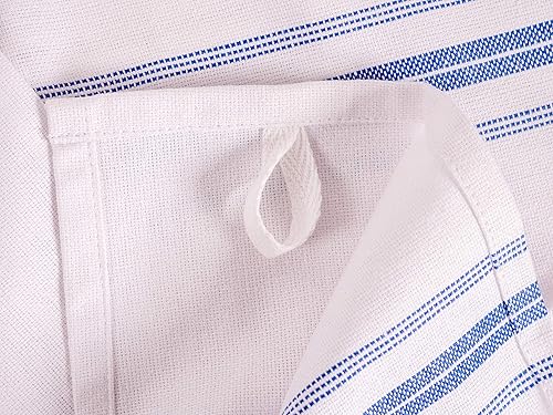 Miniatura 5 de KAF Home Classic Farmhouse - Juego de 12 toallas de cocina a rayas de algodón puro, paños para cocinar, limpiar y comer, color azul