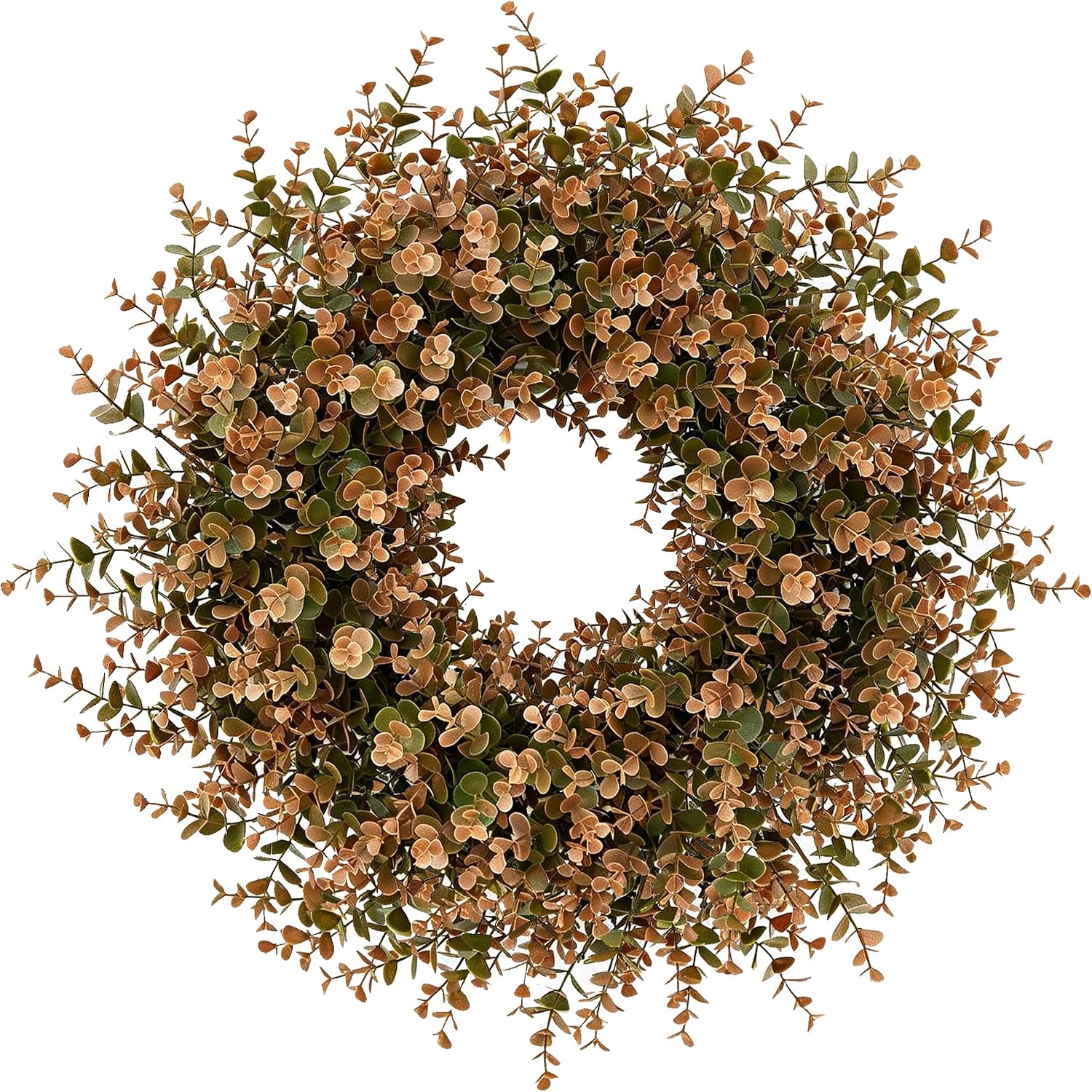 Large Artificial Fall Wreath for Front Door – Boxwood Leaves Outdoor Wreath for Porch, Window, Home – Farmhouse Harvest Festival, Thanksgiving Day Autumn Decor