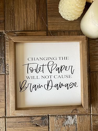 Miniatura 2 de Decoración de baño de granja, divertido letrero de cambio de papel higiénico, bonito arte de pared para baño, accesorios rústicos de baño de