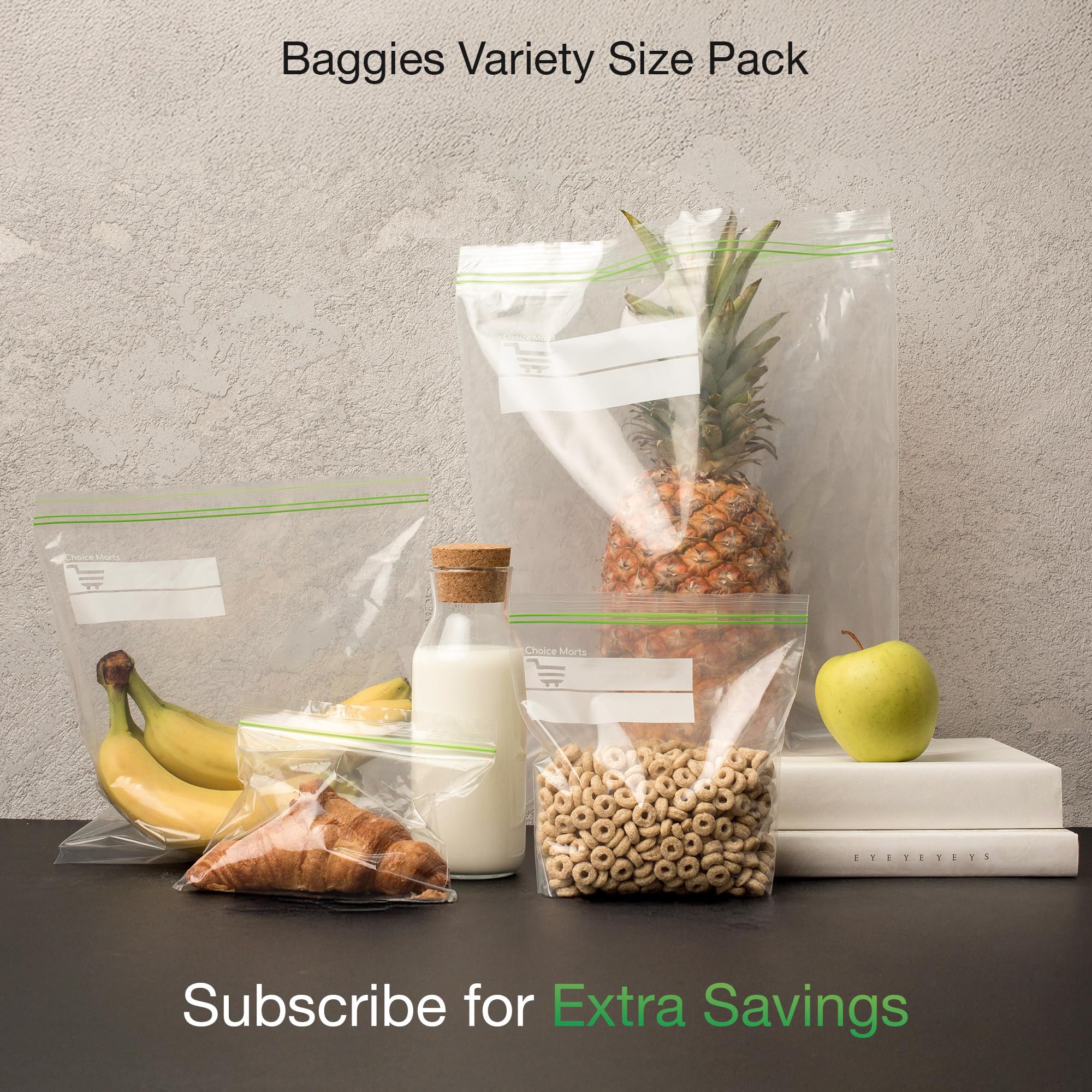 Baggies - Paquete variado de 200 unidades con 50 galones, 50 cuartos de galón, 100 sándwiches, bolsas de congelador resistentes 7