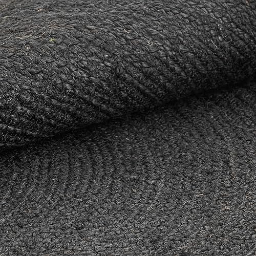 Vista 19 de HOMEMONDE Alfombra redonda de yute natural de 6 pies, tejida a mano, reversible, vintage, rústica, bohemia, respetuosa con el medio ambiente