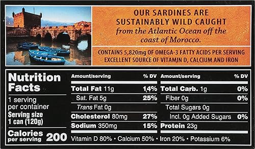 Miniatura 9 de Crown Prince Sardinas en agua, latas de 4.25 onzas (paquete de 12)