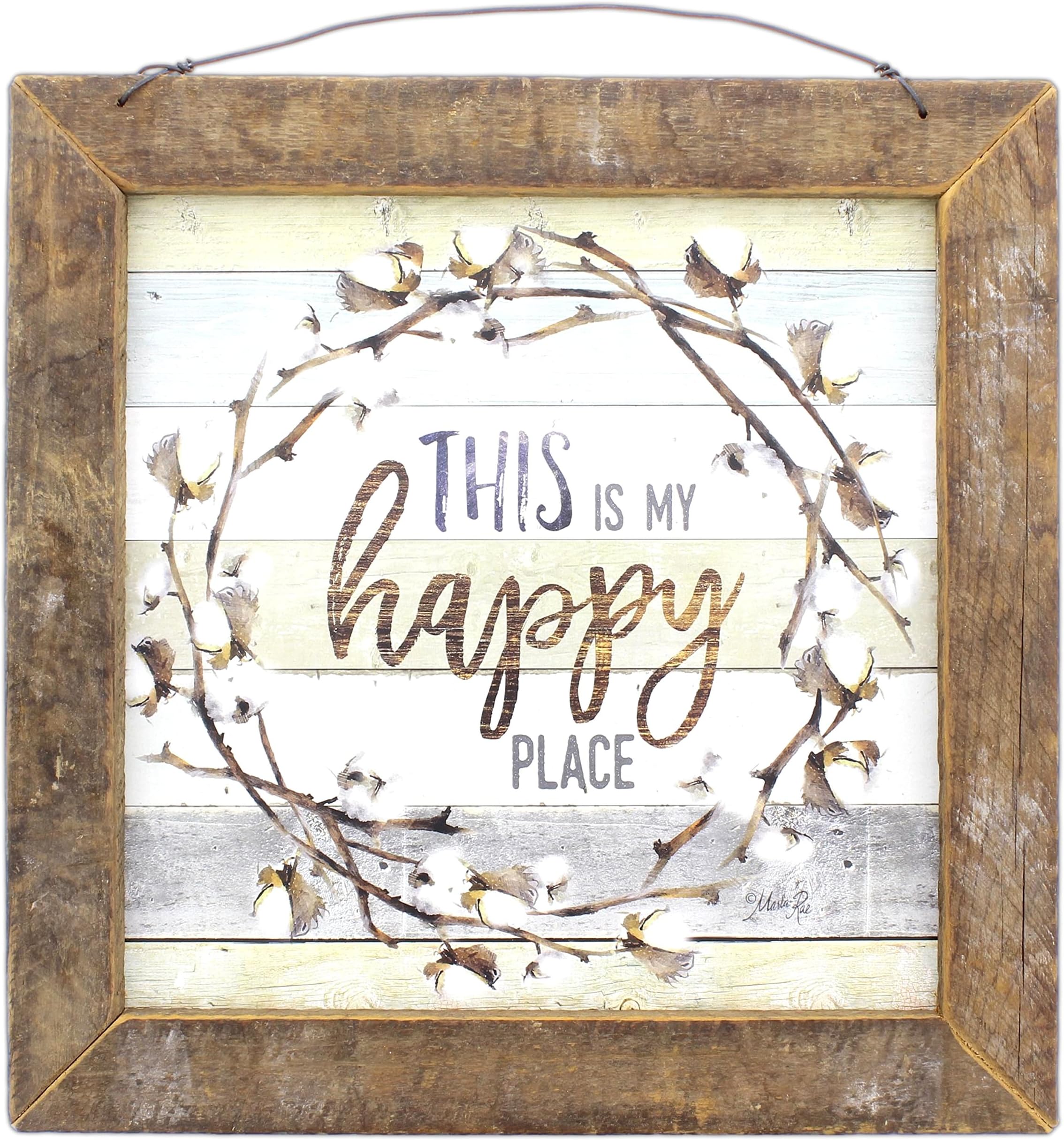 Jan Michaels 13.5" Rustic Wood Framed Art (This is My Happy Place)