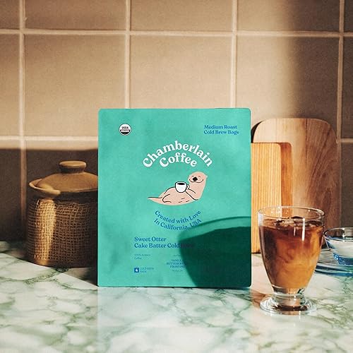 Miniatura 3 de Chamberlain Coffee Sweet Otter Cake - Bolsas de café en frío XL - Premedidas, listas para preparar, paquetes de café frío - Contiene 4 bolsas XL de