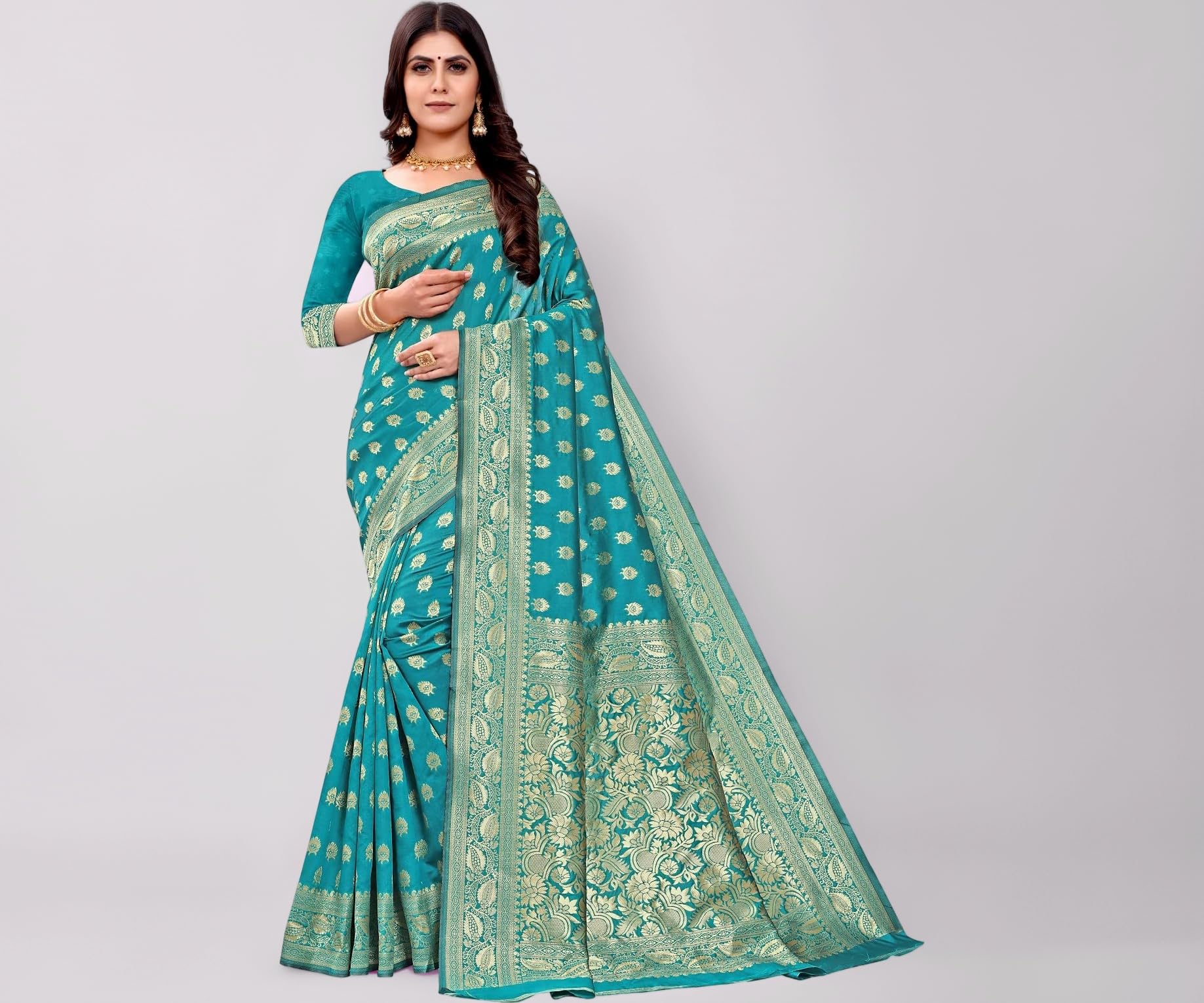 Sugathari Women's Banarasi Saree Pure Kanjivaram Silk Saree Soft new ladies 2023 Design Wear Pattu Sarees Latest Cotton Party Sari collections With Blouse Piece for Wedding sadi (PARI S-1 MAROON)