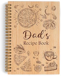 QLMX Dad Gifts Recipe Lined Journal Notebook, Father Grandpa Spiral Notebooks for Kitchen, Recipe Book to Write in Your Own Recipes, Fathers Day Birthday Gifts for Father, 5.5X8.3In