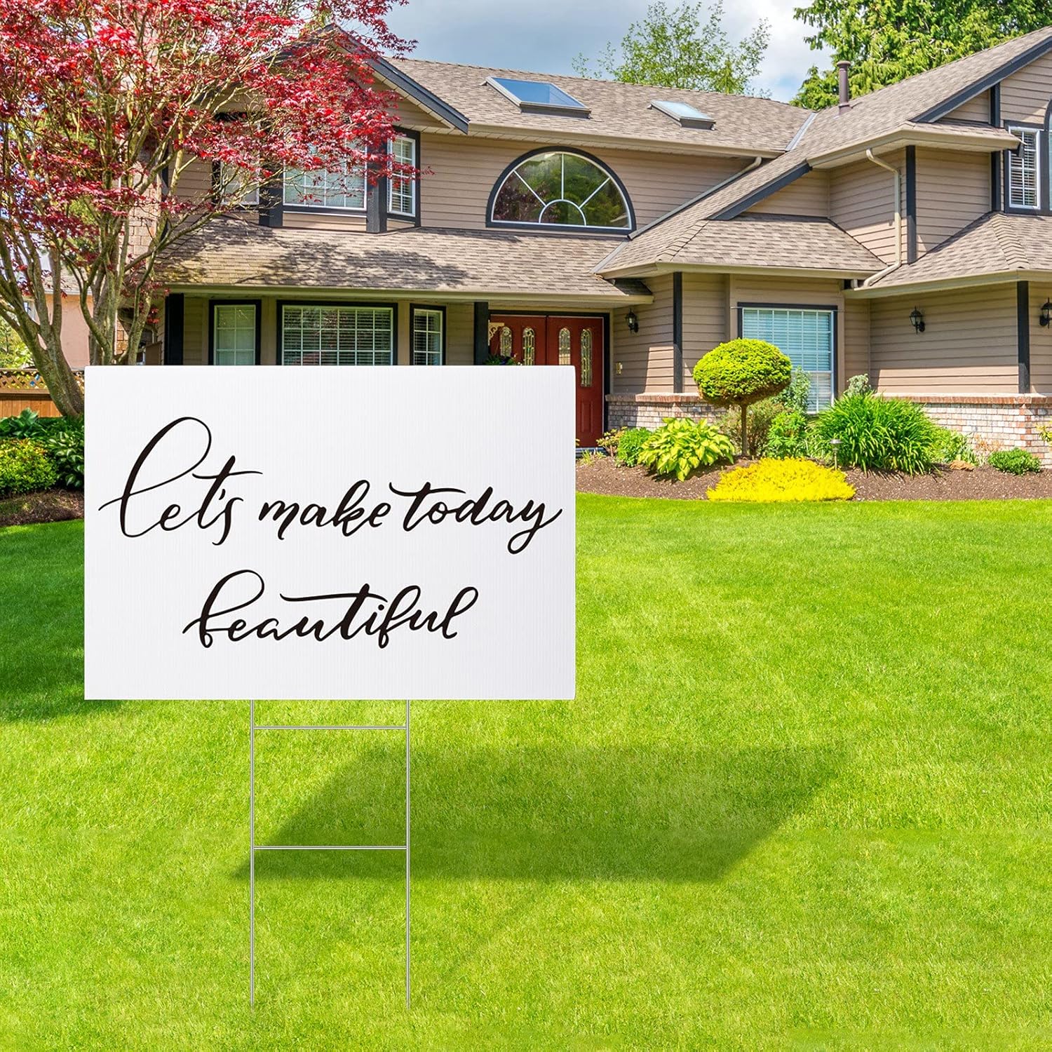 ELCOHO 10 Pieces 12 x 18 Inch White Blank Lawn Yard Signs Blank Yard Signs with H-Stakes White Plastic Yard Lawn Sign for Opening Business, Christmas, Birthday Decorations : Patio, Lawn & Garden