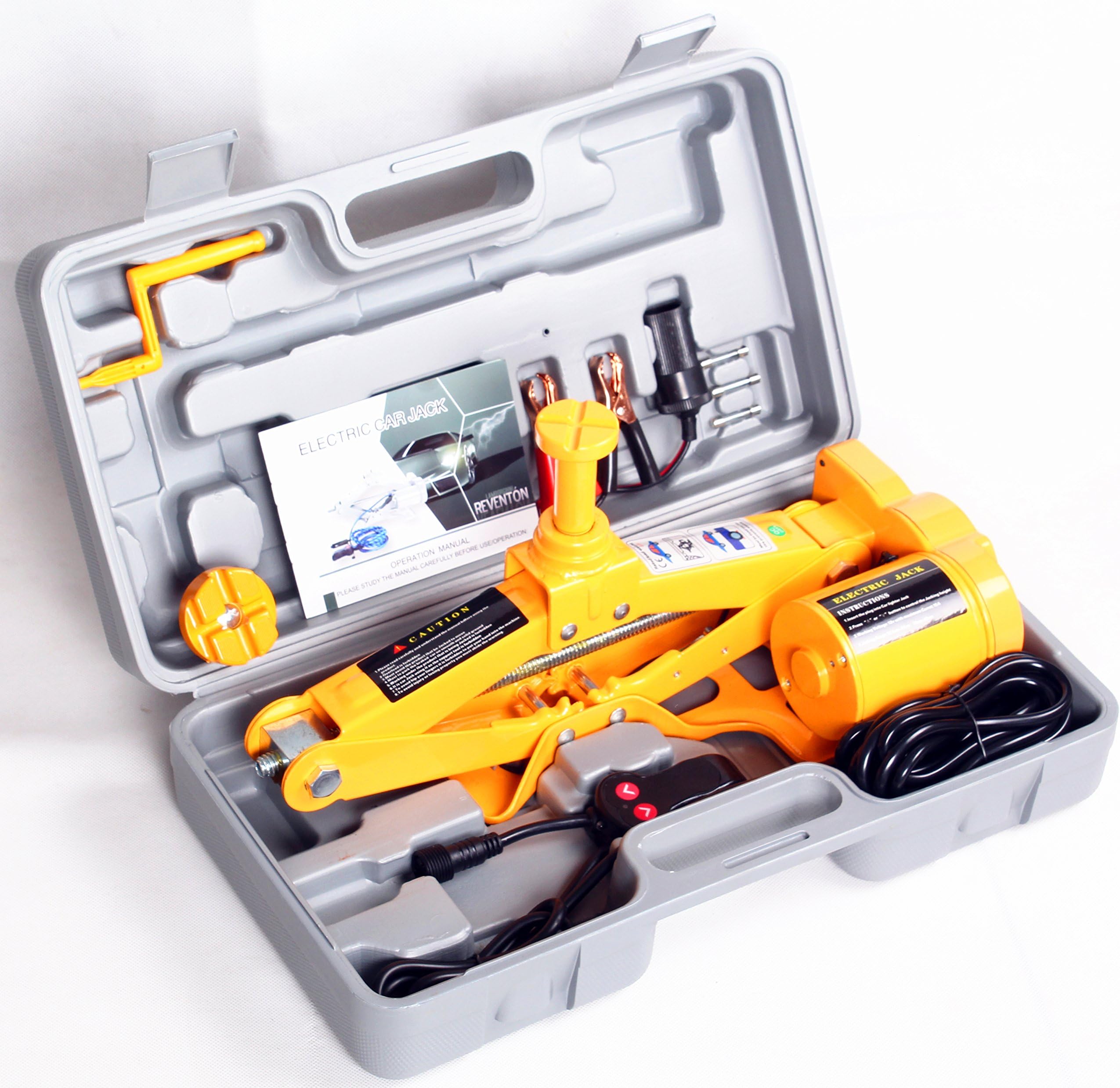 ZS 17 cm - 42 cm Electric Double Head Car Jack Lift Scissor Jack, 2000 kg, 12V Scissors and Wheels Edition [Energy Class A+++] [Energy Class A+++]