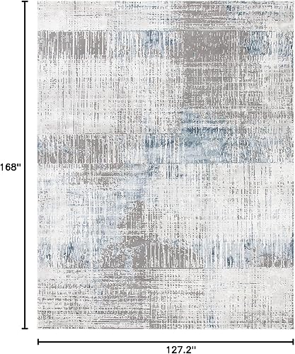 Miniatura 9 de SAFAVIEH Craft Collection - Alfombra cuadrada de 6 pies 7 pulgadas, gris y azul, diseño abstracto moderno, no desprende pelusa y de fácil cuidado