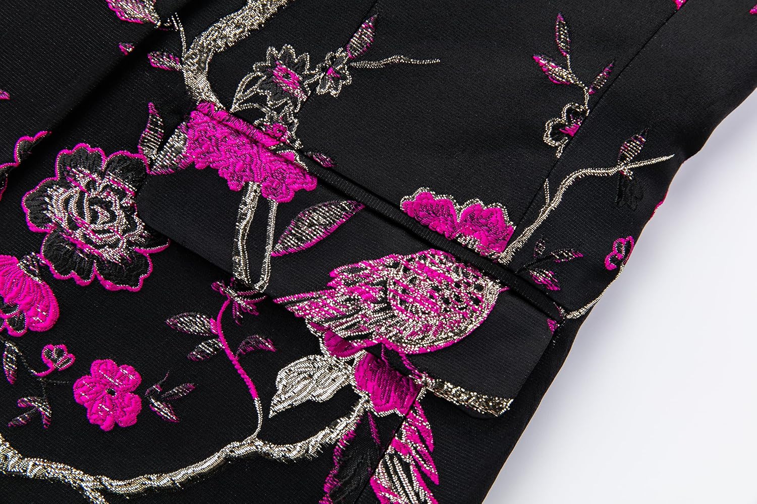 MOGU Mens Metallic Jacquard Blazer Slim Fit Elegant Tuxedo Suit Jacket for Daily Prom Party - Image 3