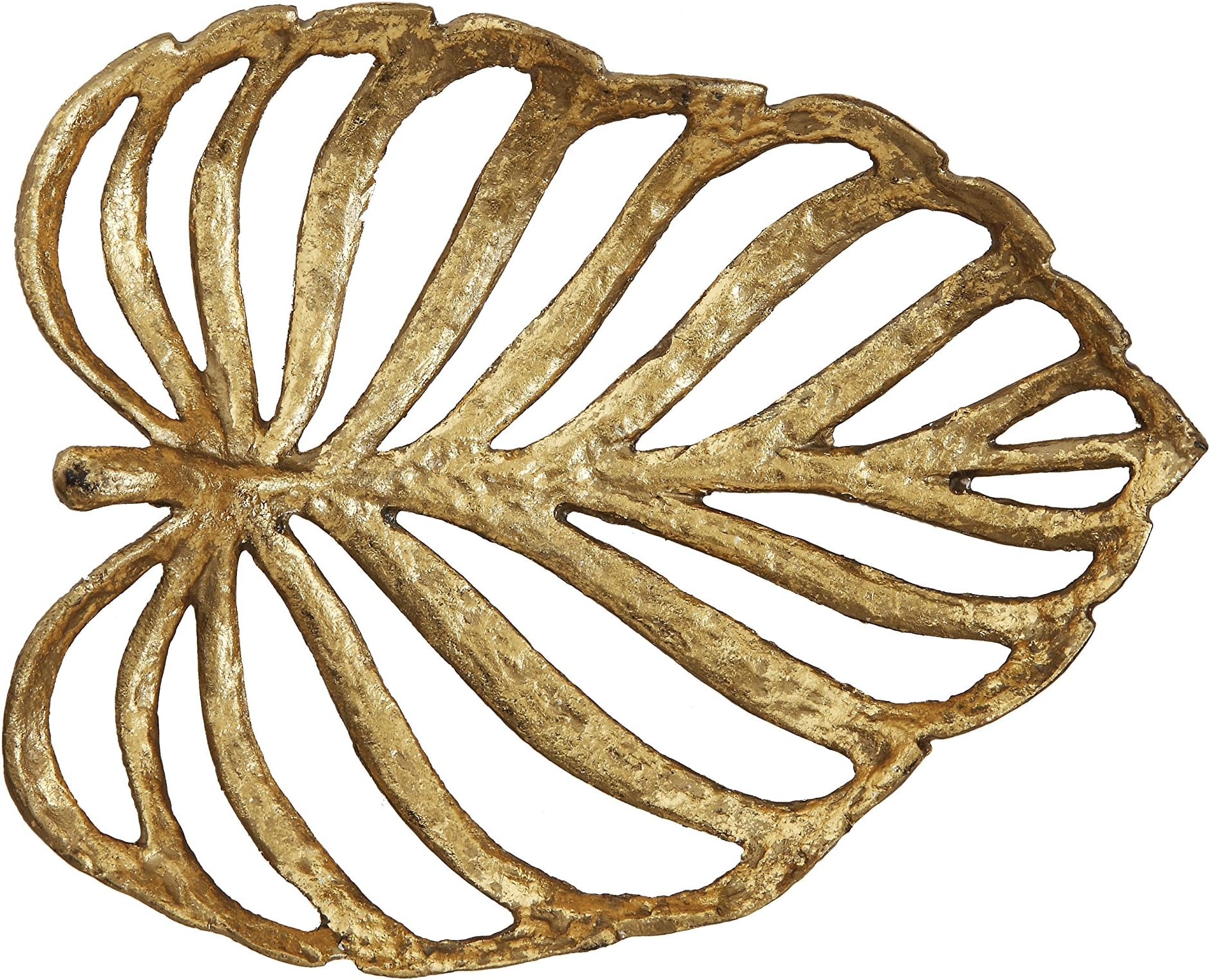 Creative Co-op Decorative Leaf, Cast Iron, Gold
