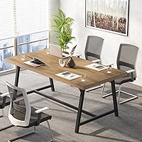 Vista 9 de Tribesigns Mesa de conferencias rectangular de 6 pies, 70.87 pulgadas de largo x 33.46 pulgadas de ancho x 29.92 pulgadas de alto, mesa de reuniones