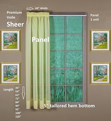 Vista 146 de Today's Curtain - Cortina Emelia de gasa original, panel de 84 pulgadas, negro, 60 pulgadas de ancho x 84 pulgadas de largo