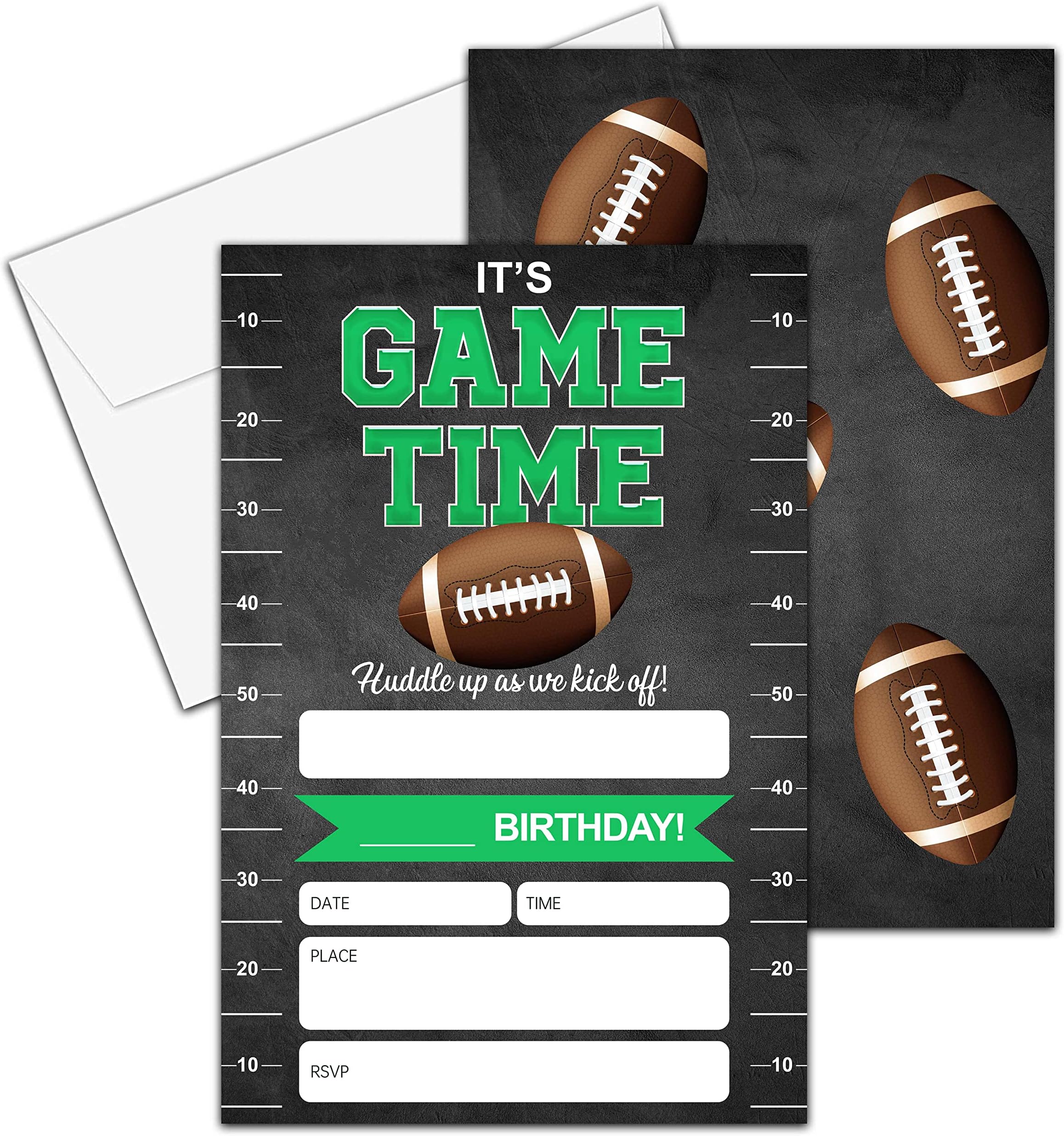 YQV Birthday Invitations, 4"x6" Football Birthday Party Invitations with Envelopes