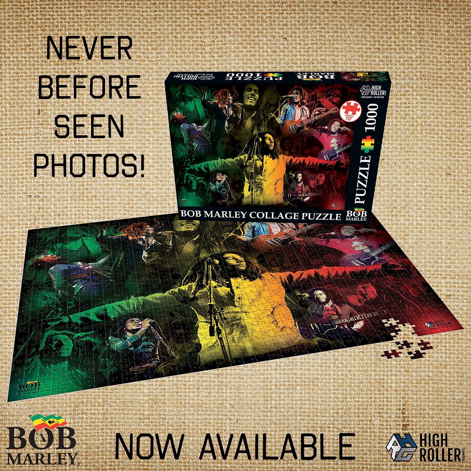 High Roller Games Bob Marley: 1000 Piece Collage Jigsaw Puzzle, Size 19' x 26'