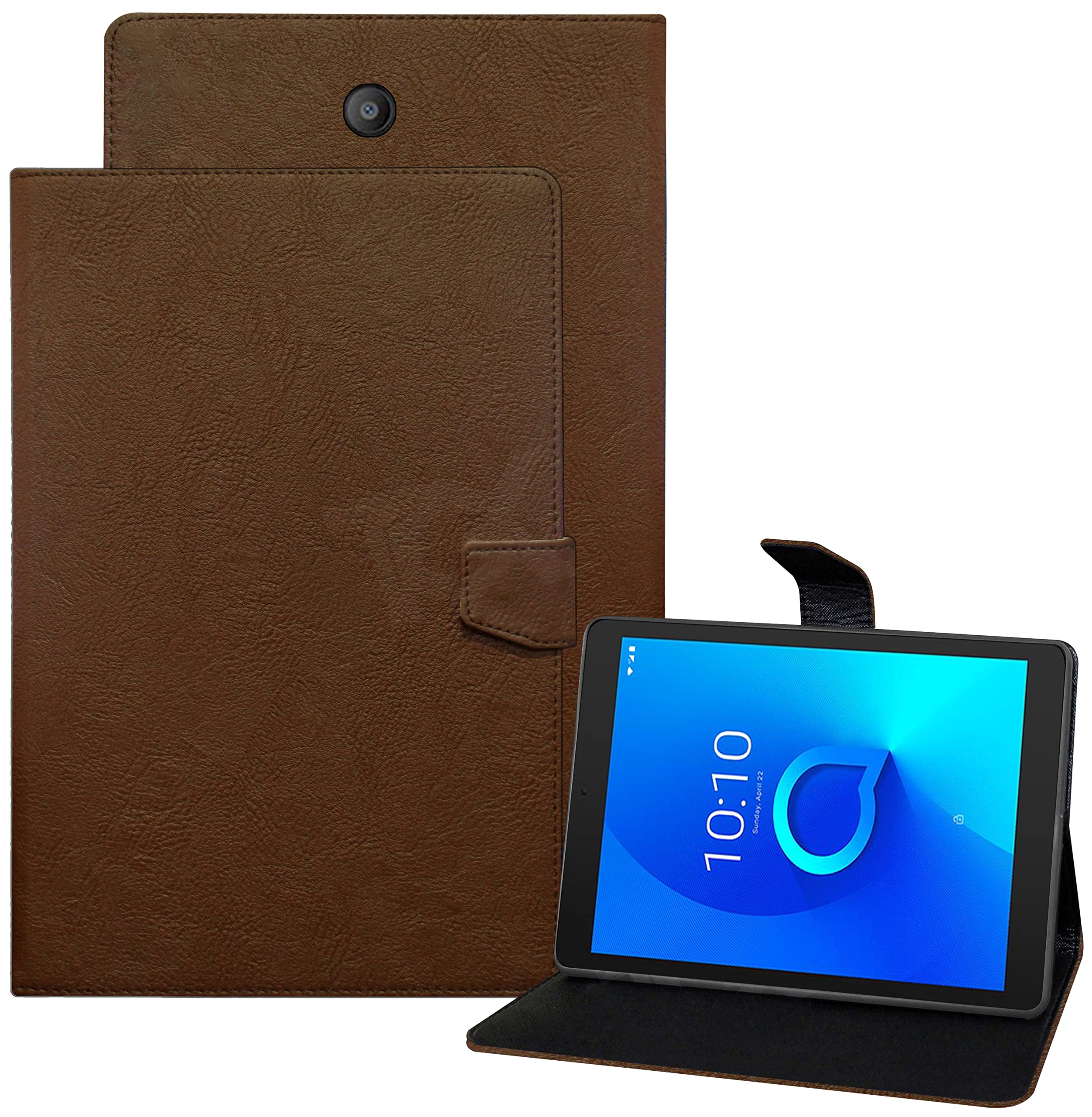 TGK Plain Design Leather Flip Stand Case Cover for Alcatel 3T8 Tablet 8 inches (Brown) (B09SCY6934) Amazon Price History, Amazon Price Tracker