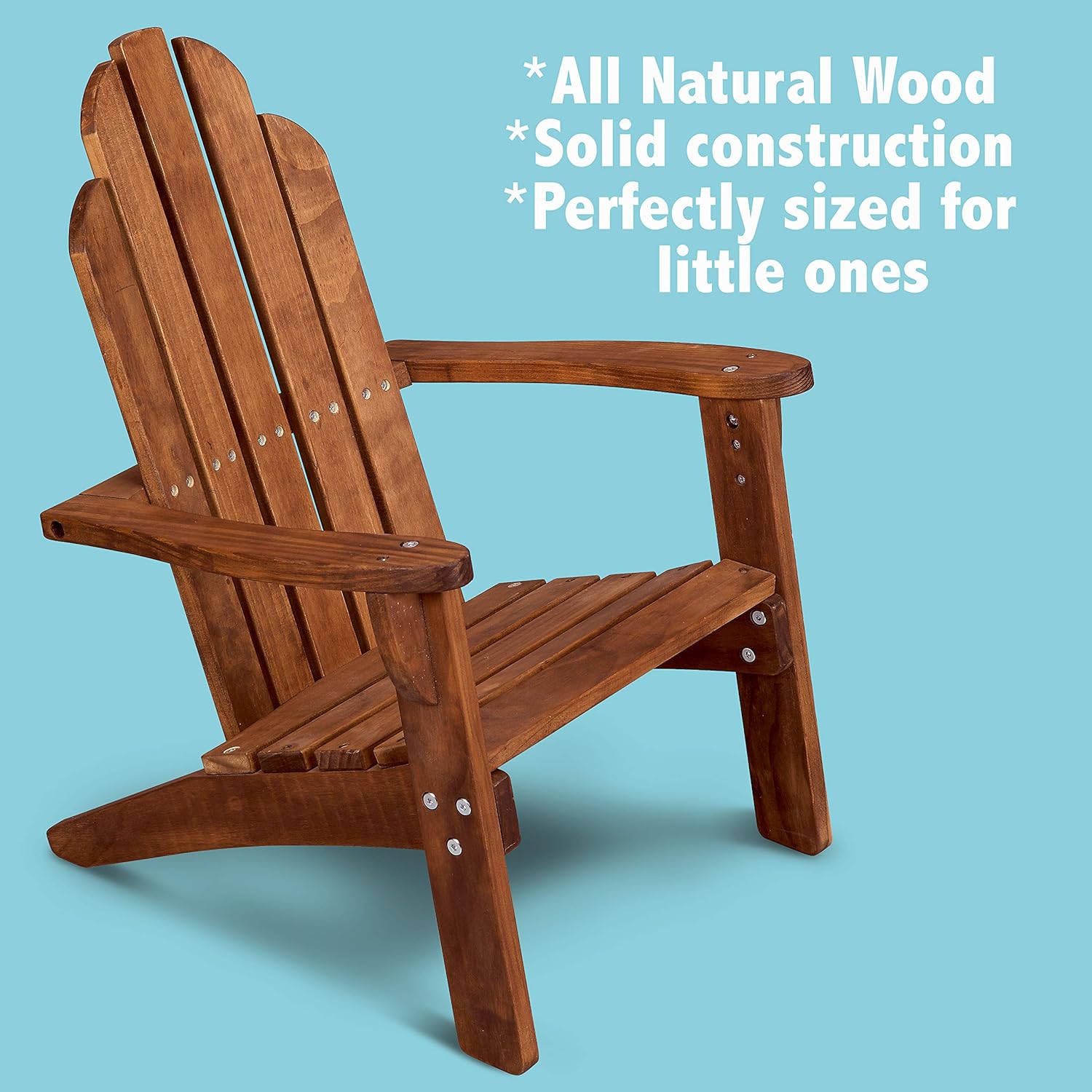 Maxim Child’s Adirondack Chair. Kids Outdoor Wood Patio Furniture for Backyard, Lawn & Deck - Image 6