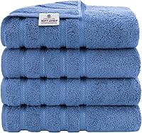 Vista 45 de American Soft Linen Juego de toallas de lujo de 6 piezas, 2 toallas de baño, 2 toallas de mano y 2 toallas pequeñas, toallas turcas 100% algodón