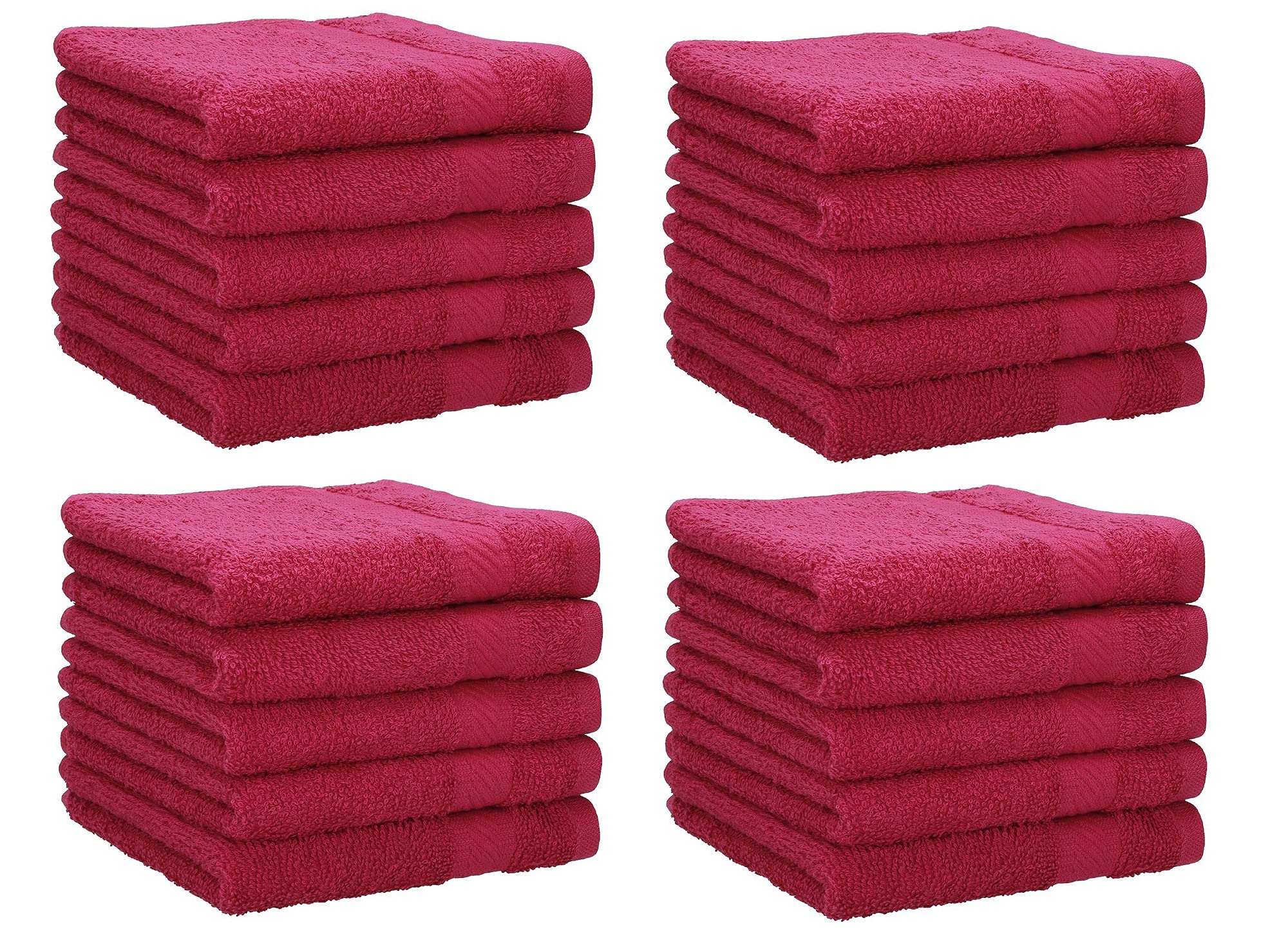 Betz 20 Piece Face Cloth Set Neapel 100% Cotton 20 Face Cloths Size 30 x 30 cm (cranberry red)